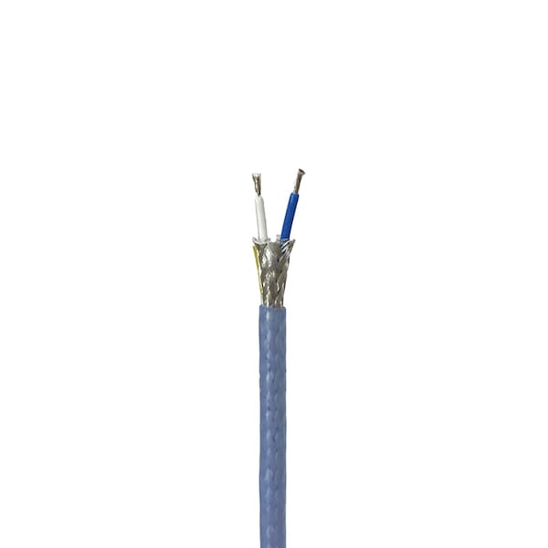 M17/176-00002 Twinax Cable (Shielded Twisted Pair) with Blue PFA Jacket, 1 ft Length